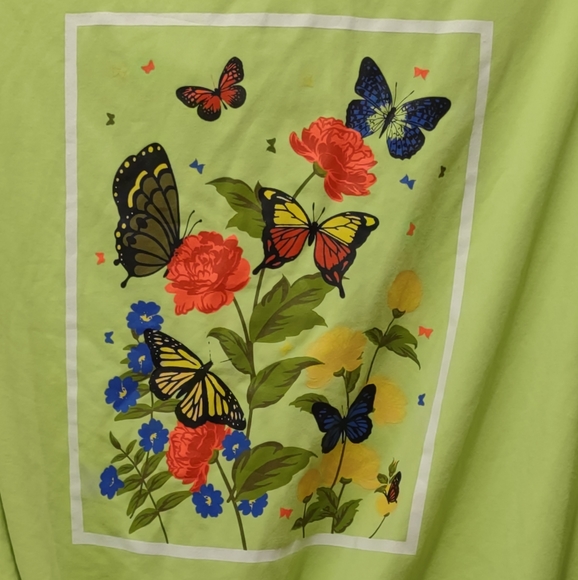 Charlotte Russe Green Cropped Hooded Super Soft Butterfly Top Medium New - Picture 4 of 4